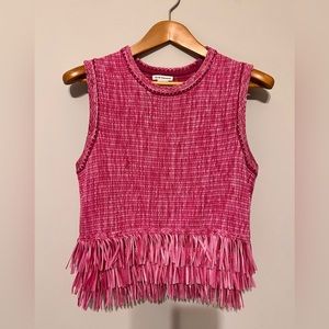 CLUB MONACO | Pink Fringe Top